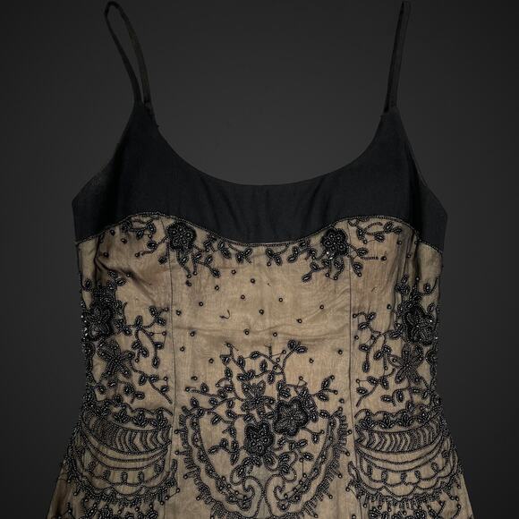 Vie By Victoria Royal Party Dress Black 8 Heavy Beaded Cocktail Vintage - Picture 4 of 13